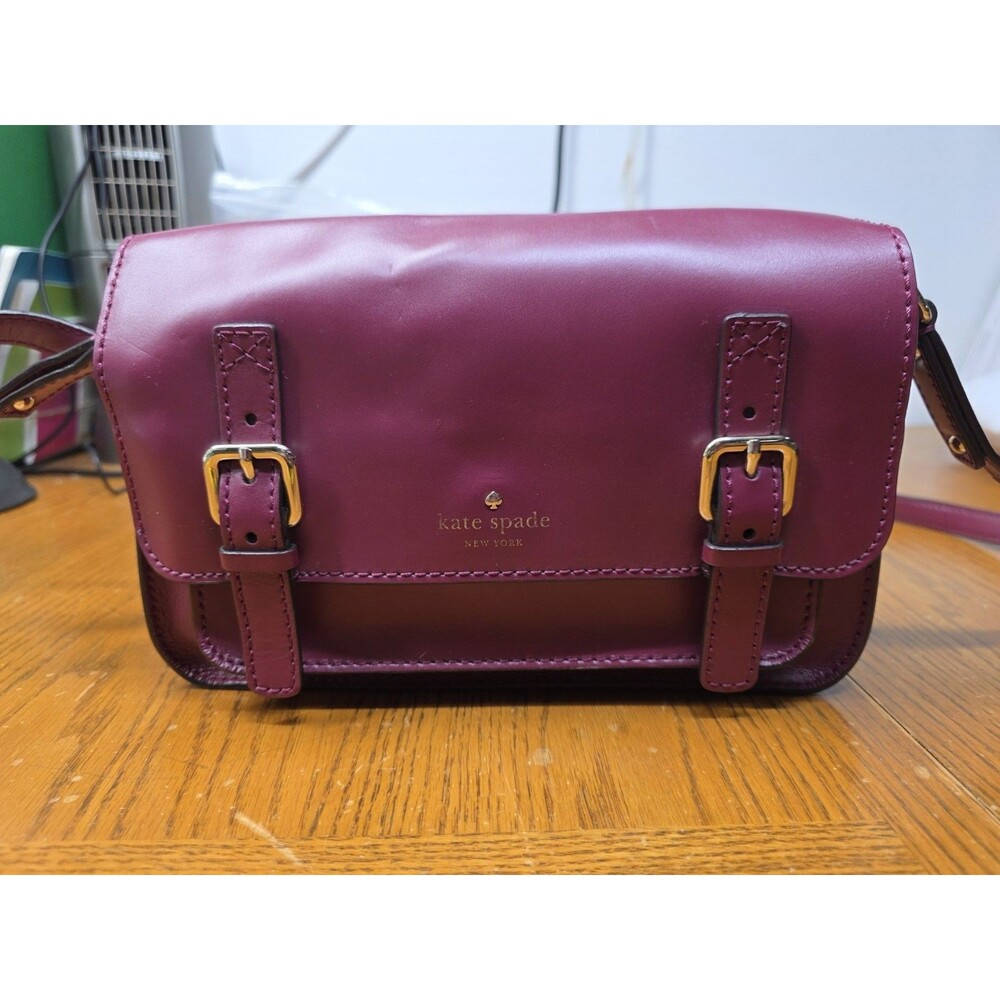 Kate Spade Essex Scout Raspberry Leather Crossbody Purse Handbag